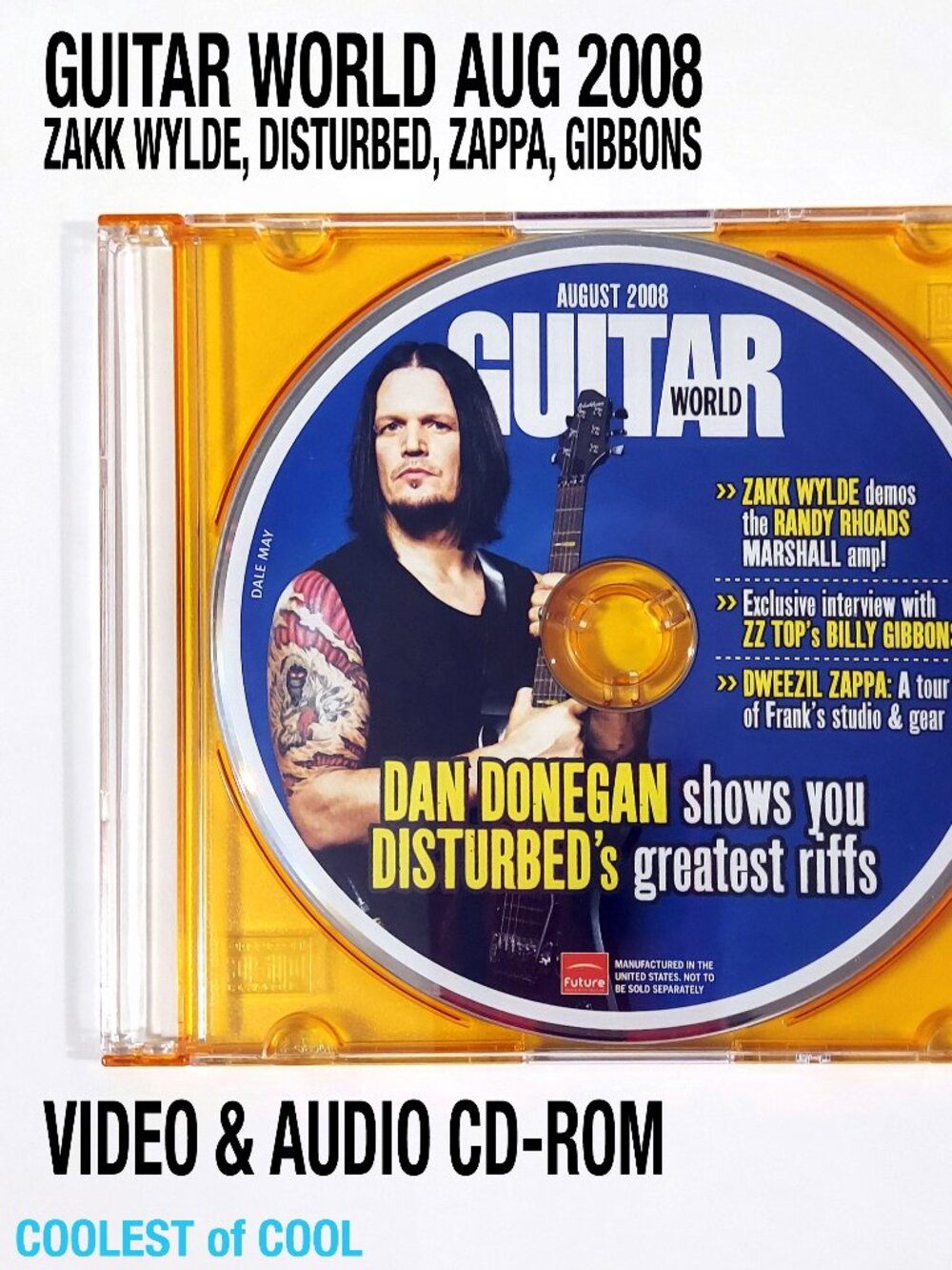 Vintage Guitar World August 2008 CD Rom Learn Guitar Zakk Wylde ZZ Top Disturbed